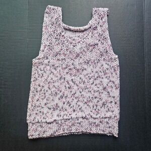 Womens Knit Sleeveless Vest Top Speckled Purple Pink